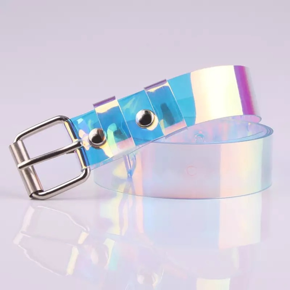 Aesthetic Transparent Holographic Belt
